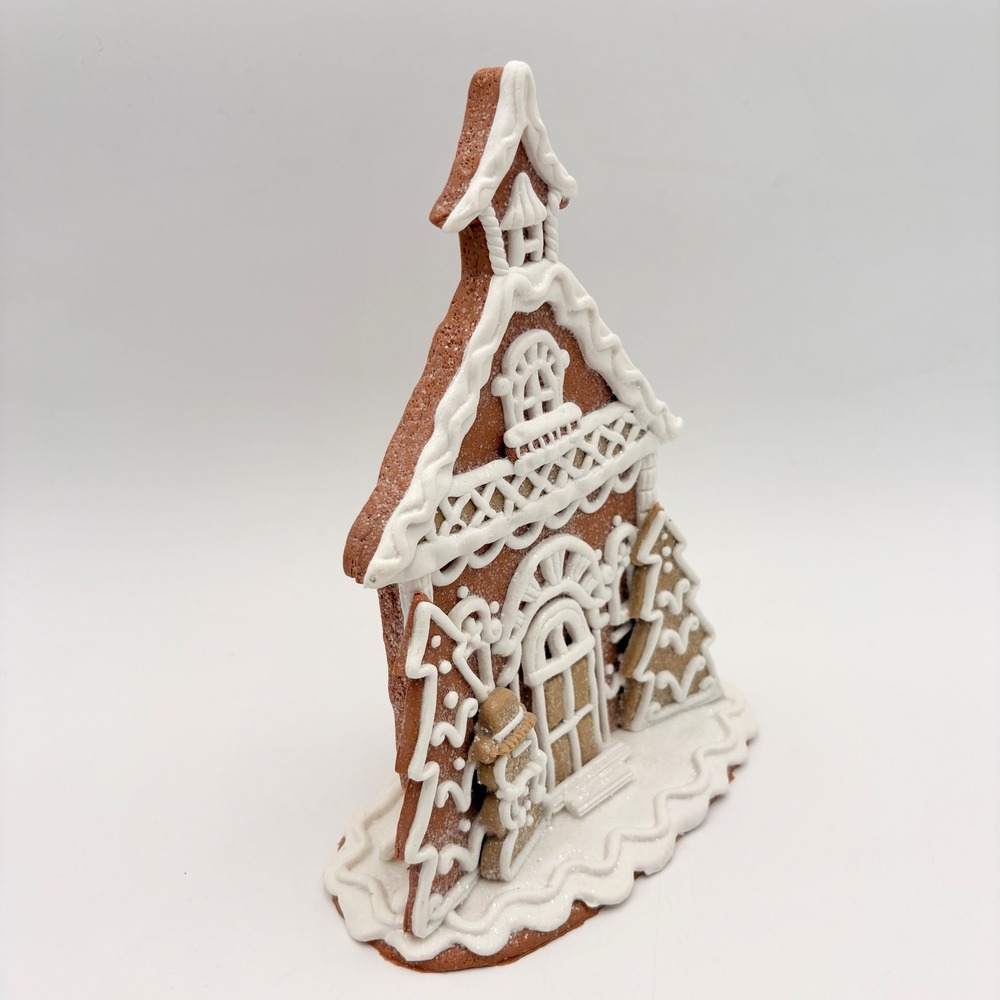 Gingerbread House Christmas Decor Snowman Christmas Tree Village Scene - Picture 2 of 3
